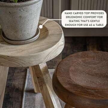 Versatile TREEHAUSE Meribel Teak Stool - Style & Sustainability