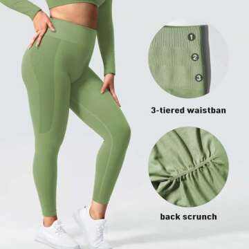YEOREO Amplify Leggings for Women Seamless Scrunch Leggings Butt Lifting Gym High Waisted Athletic Leggings