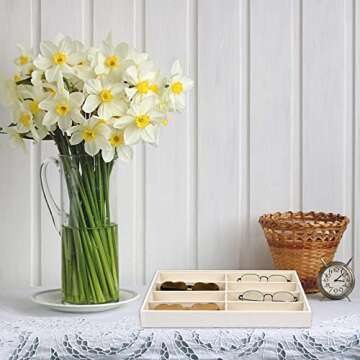 Yoiemivy 3 Pack Glasses Organizer Trays - 8 Grids Velvet Sunglass Trays Stackable Eyeglasses Organizer Storage Removable Internal Dividers Eyewear Watch Jewelry Organizer for Drawers