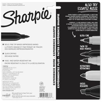 Sharpie Permanent Markers, Fine Point, Black, 12 Count