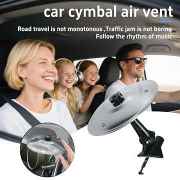 Ainovi Car Cymbal Air Vent – Clip-On Mini Crash Cymbal for Car Vent | Portable Universal Drum Cymb...