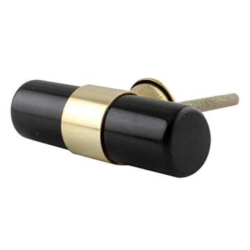 Elegant Indian Shelf T Bar Knobs - 6 Gold & Black Pulls