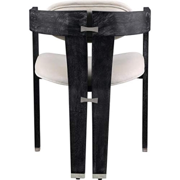Velvet Upholstered Dining Chair with Chrome Accents 22.5" W