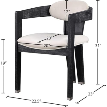 Velvet Upholstered Dining Chair with Chrome Accents 22.5" W