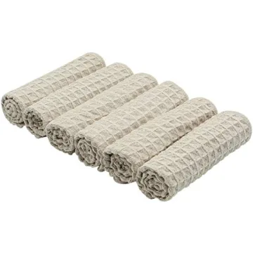 VeraSong Microfiber Kitchen Cleaning Cloth Thick Dish Rags Waffle Weave Washcloths Dish Cloths Ultra Absorbent Odor Free 12inch X 12inch 6 Pack Khaki