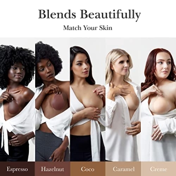 Nippies Nipple Covers for Women - Added Lift Adhesive Silicone Nipple Pasties - Reusable Sticky Breast Covers - Caramel, Small