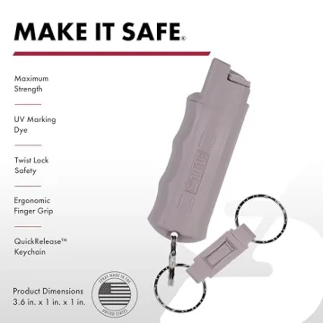 SABRE Pepper Spray, Quick Release Keychain with Safety