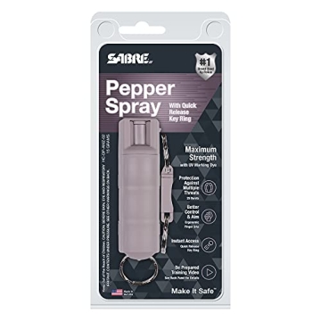 SABRE Pepper Spray, Quick Release Keychain with Safety