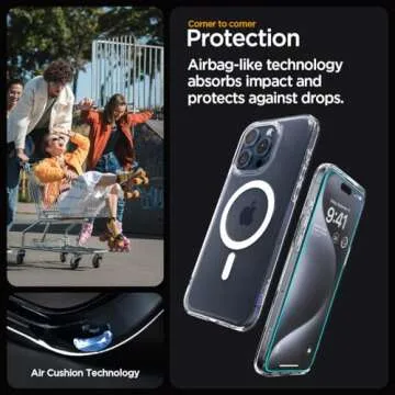 Spigen Ultra Hybrid MagFit Pack Designed for iPhone 15 Pro Max Case (2023) [Military-Grade Protection] Compatible with MagSafe - White