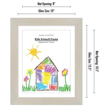 Americanflat 10x12.5 Kids Art Frame - Front Loading Picture Frame Holds 100 Artworks - Use as 8.5x11...