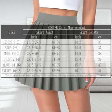 COOUFE Women Sexy Pleated Mini Skirts Ruffle Sexy Club Y2k Role Play A-line Skirt Skater Skirt Girl School Skirt Gray XS