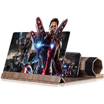 12’’ Screen Magnifier for Smartphone – Mobile Phone 3D Magnifier Projector Screen for Movies, Videos, and Gaming – Foldable Phone Stand with Screen Amplifier – Compatible with All Smartphones M2