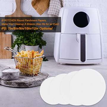 Baking Parchment Rounds, Set of 100, Non Stick 10 Inch Round Parchment Paper/Cake Parchment Circles for Cake Pan, Tortilla Press and so on(7/8/9/12inch Available)