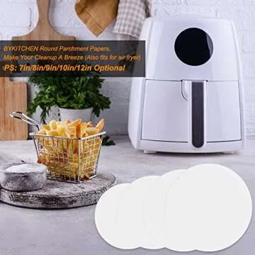 Baking Parchment Rounds, Set of 100, Non Stick 10 Inch Round Parchment Paper/Cake Parchment Circles for Cake Pan, Tortilla Press and so on(7/8/9/12inch Available)