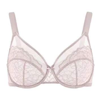 HSIA Minimizer Bras for Women Full Coverage Underwire Bras Plus Size,Lifting Lace Bra for Big Bust Dark Pink