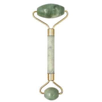 Domika Anti-Aging Rose Quartz & Jade Roller for Face Neck Eyes