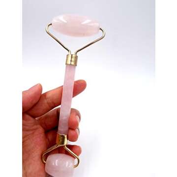 Domika Anti-Aging Rose Quartz & Jade Roller for Face Neck Eyes