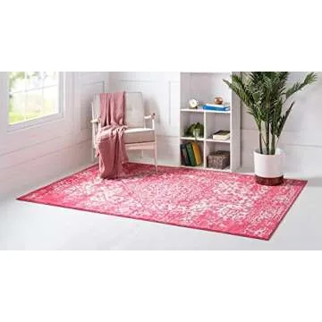 Rugs.com Arlington Collection Rug – 3' x 5' Pink Medium-Pile Rug Perfect for Living Rooms, Large Dining Rooms, Open Floorplans