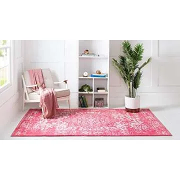 Rugs.com Arlington Collection Rug – 3' x 5' Pink Medium-Pile Rug Perfect for Living Rooms, Large Dining Rooms, Open Floorplans