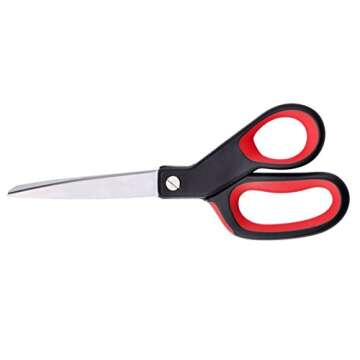 Stanley 8 Inch All-Purpose Ergonomic Scissor (SCI8EST-RED), Red/Black