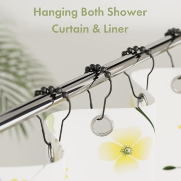 Stylish Black Shower Curtain Hooks - Amazer Set of 12