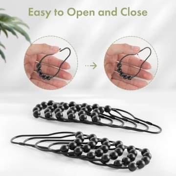 Stylish Black Shower Curtain Hooks - Amazer Set of 12