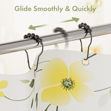 Stylish Black Shower Curtain Hooks - Amazer Set of 12