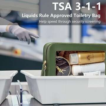 LETGO Clear Makeup Bags, TSA Approved Toiletry Bag with Zipper, Clear Makeup Organizer Fit Carry-on ...