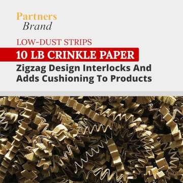 Partners Brand Crinkle Paper 10 lb. Kraft Crinkle Paper 1-Pack | Packaging Paper for Shipping, Movin...