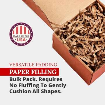 Partners Brand Crinkle Paper 10 lb. Kraft Crinkle Paper 1-Pack | Packaging Paper for Shipping, Moving, and Storage Supplies