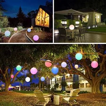 Borelor LED Ball Light, 8-Inch Rechargeable & Remote Control Globe Lights 16 RGB Colors Changing Indoor/Outdoor Night Light for Home/Party/Lawn/Desk Decoration