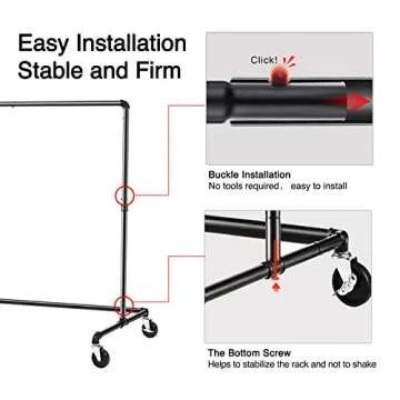 GREENSTELL Clothes Rack - Heavy Duty Z Base Clothing Rack