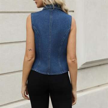 Ladyful Lapel Denim Vest for Women | Stylish & Versatile