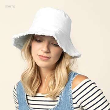 CHOK.LIDS Frayed Bucket Hats for Women Men Unisex Trendy Washed Cotton Floppy Wide Brim Boonie Outdoor Summer Beach Headwear (Pink Salt)