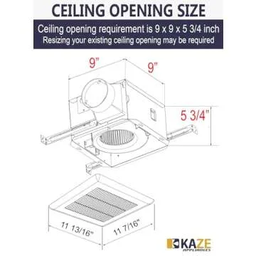 KAZE SNP100 100 CFM Quiet Bathroom Exhaust Fan