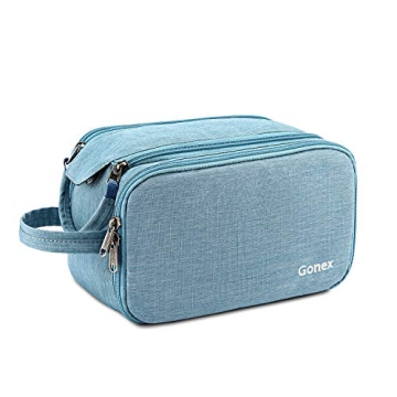 Gonex Travel Toiletry Bag with Dual-Way Zippers Dopp Kit for Men Women Toiletries Makeup Bag Cosmeti...