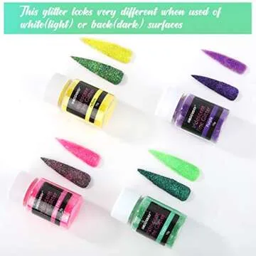 NODDWAY 12 Colors Iridescent Fine Glitter for Crafts