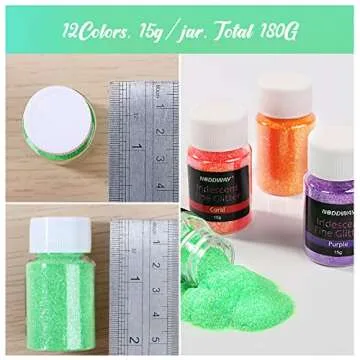 NODDWAY 12 Colors Iridescent Fine Glitter for Crafts