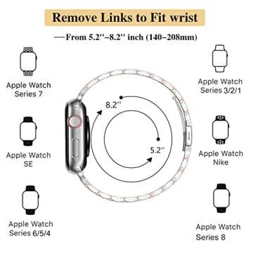Stylish MioHHR Slim Metal Band for Apple Watch Women