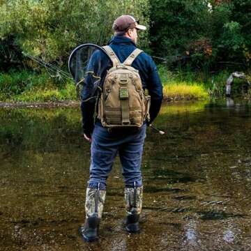 Piscifun Fishing Tackle Backpack with Rod & Gear Holder, Lightweight Outdoor Fishing Tackle Storage ...