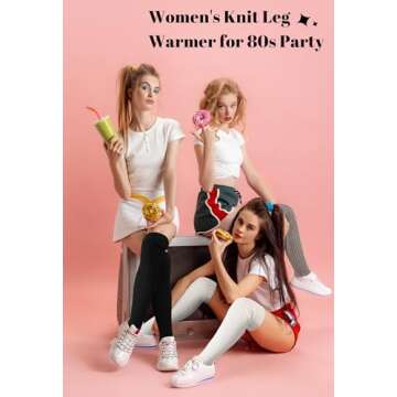 Passionbility Women's Leg Warmers - 3 Pair Set for Parties & Sports