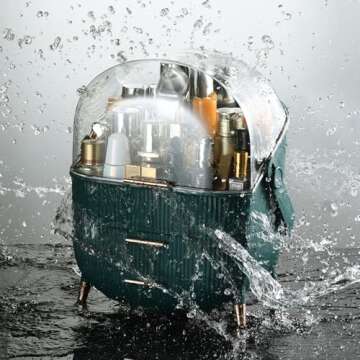 CANITORON Makeup Organizer,Skincare Organizer with 2 Drawers and Brush Storage Box,Cosmetic Display Case for Vanity Organizer and Bathroom Countertop Storage.(White)