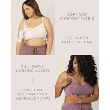 Kindred Bravely Sublime Wireless Comfort Sleep Pumping & Nursing Bra, Seamless, Hands-Free (Oatmeal Heather, Large)