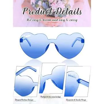 Heart Shaped Party Sunglasses – 12 Pairs for Fun Events