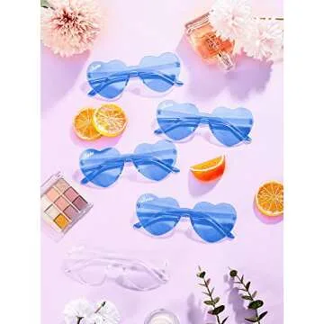 Heart Shaped Party Sunglasses – 12 Pairs for Fun Events
