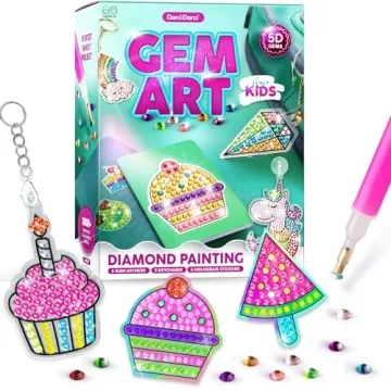 Dan&Darci Diamond Art Kit for Kids - Gem Painting Arts & Crafts Kits for Ages 6-12, Gifts for 6, 7, ...
