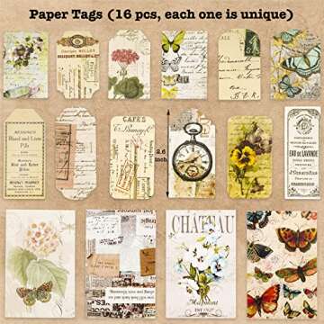 Vintage Ephemera Pack 100 Pieces for Junk Journaling