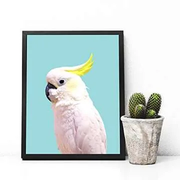 Boho Decor Tropical Bird Tropical Decor Tropical Art Bird Print Parrot Print Parrot Art Bird Photography Bohemian Art Mint Wall Art Cockatoo Light Blue Art Turquoise Art 8x10
