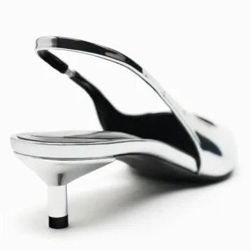 Stylish VOLEECE Metallic Slingback Kitten Heels for Women