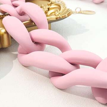 Bocar Statement Chunky Fashion Acrylic Beads Choker Chain Necklace for Women Gifts (NK-10510-Candy Pink)